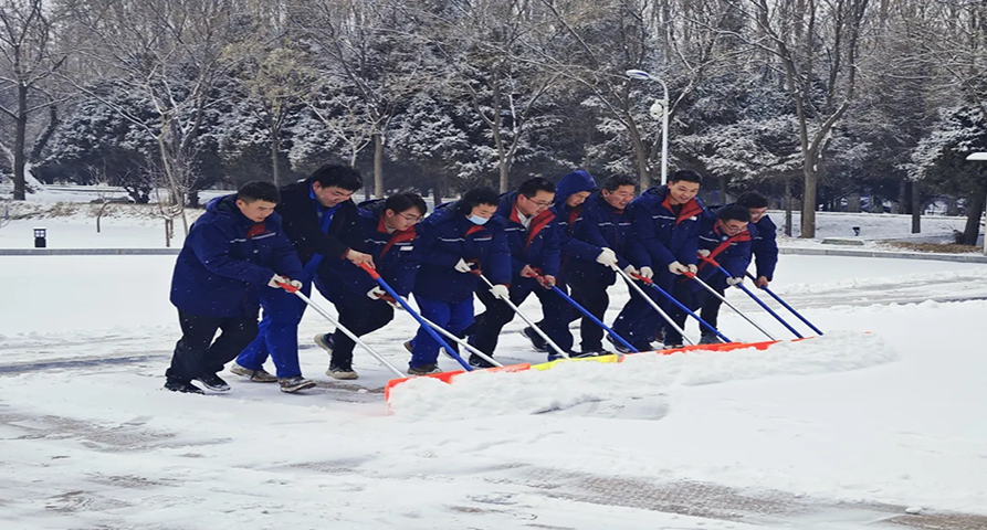 【普安新聞】除積雪保暢通 戰(zhàn)嚴(yán)寒顯擔(dān)當(dāng)——普安制藥干部職工開(kāi)展廠區(qū)掃雪除冰行動(dòng)